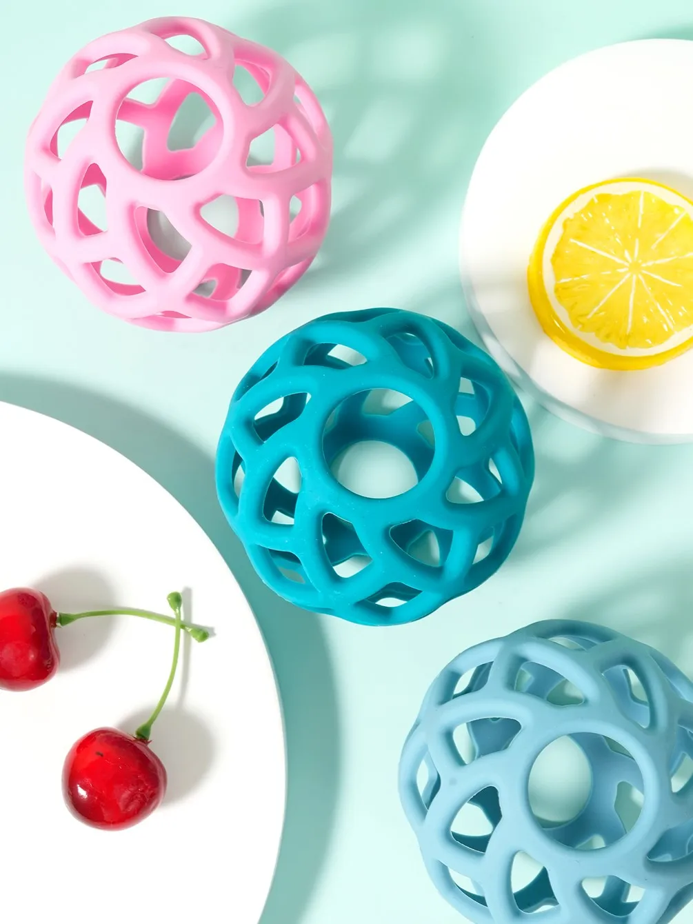 Anneau de dentition en Silicone pour enfants, 1 pièce, jouet à mâcher en forme de boule, soins de santé bucco-dentaire, jouets de dentition pour nourrissons, anneau de dentition doux et sûr, nouvelle