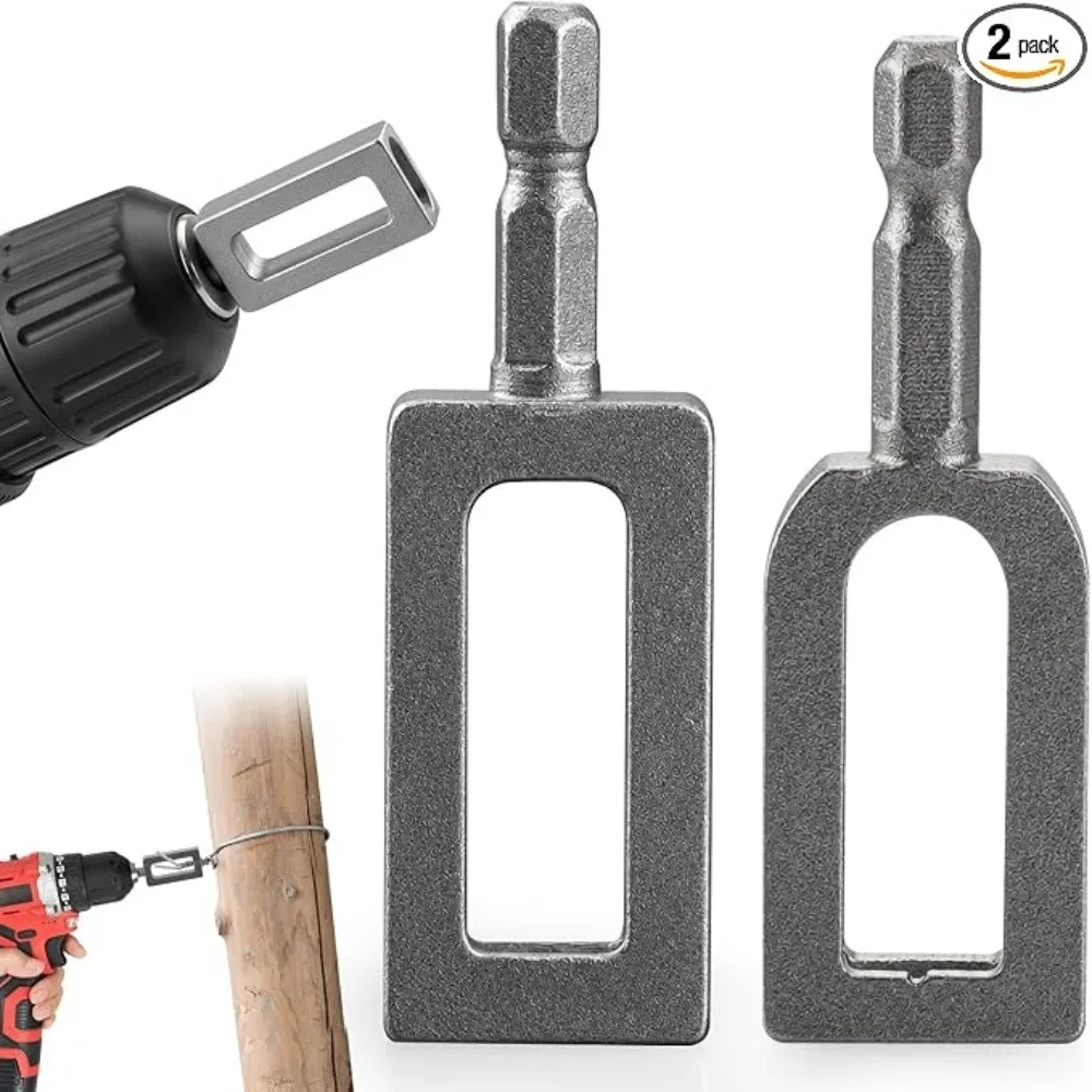 2pcs multi-function Wire Rapid Knotter Heavy-Duty Hex Shank Iron Wire Twisting Tool for Fence, Rebar Wire Tying Fastening Tools