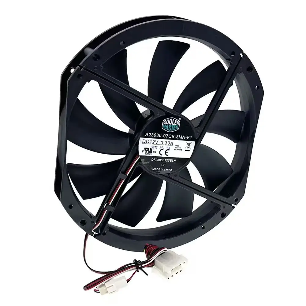 新しい大型エアフローコンピューターケースファン、230mm-23cm-12v-ミュート低騒音冷却、230x200x30mm-a23030-07cb-3mn-f1-df2303012seln