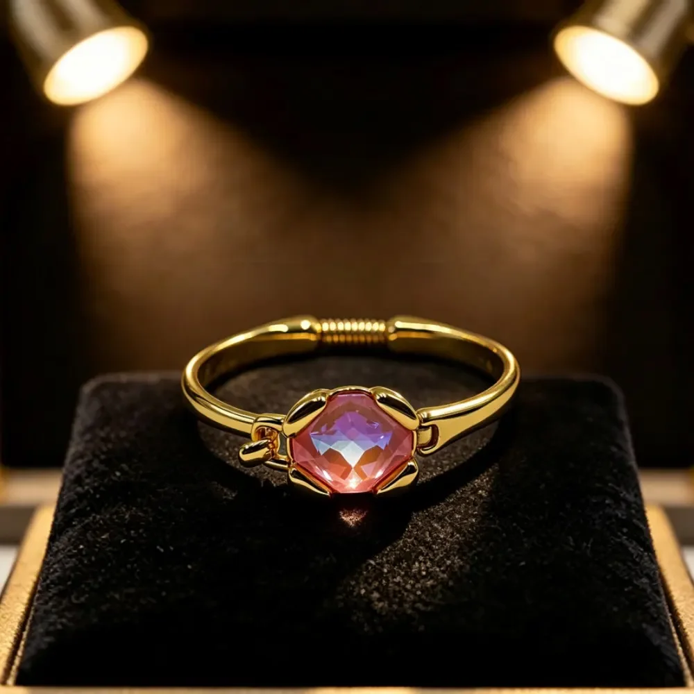 2026 Summer Brilliant High Beauty Color Large Zircon Geometric Bracelet Jewelry Accessories Festival Gift