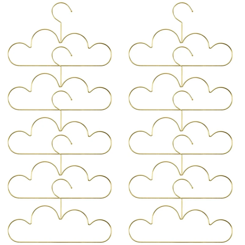 

Hot 10Pcs Hangers Non Slip Metal Toddlers Clothes Hanger Golden Kids Cloud Shape Coat Hanger Clothing Storage Organizer Rack