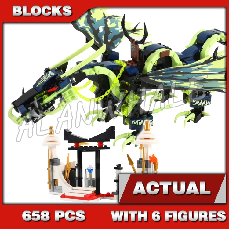 

658pcs Shinobi Attack of the Morro Dragon Green Crystal Element Ghost Warrior 10400 Building Block Toys Compatible With Model