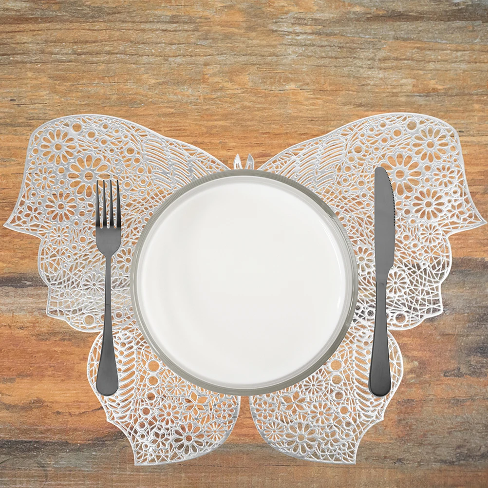 

6pcs Butterfly Coaster Set PVC Anti-skid Drink Coasters for Coffee Table Mug Insulation Pad Placemat Heat Resistant
