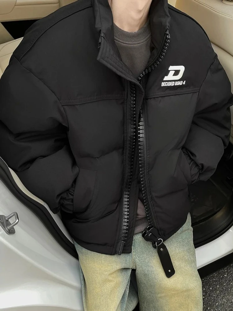 ​2025 Trendy American Style Quilted Jacket Thickened Warmth Winter Coat with Zipper Embroidery Detailing​