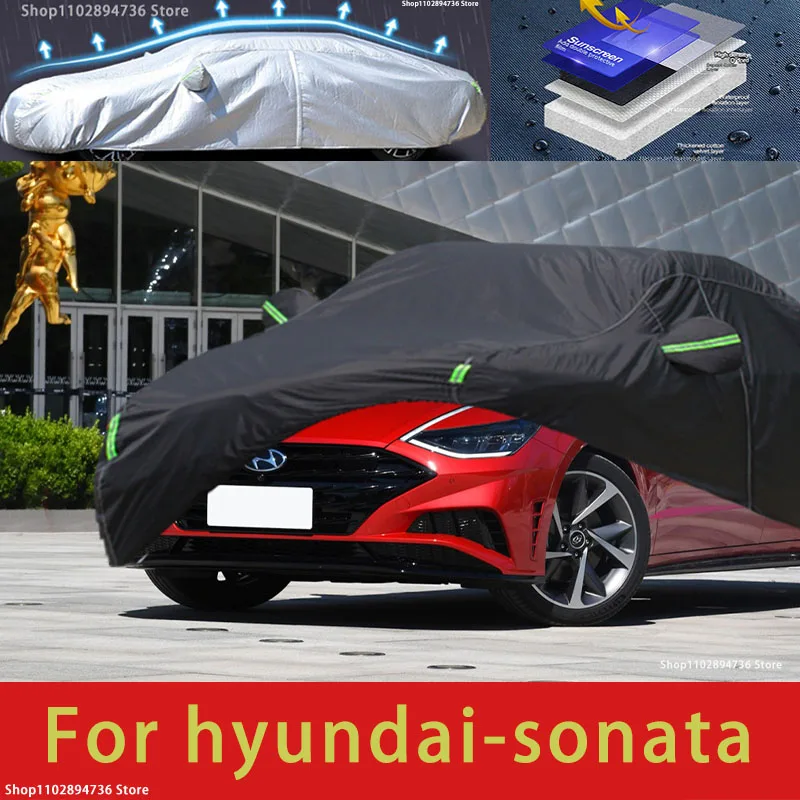 

For Hyundai Sonata Fit Outdoor Protection Full Car Covers Snow Cover Sunshade Waterproof Dustproof Exterior black car cover