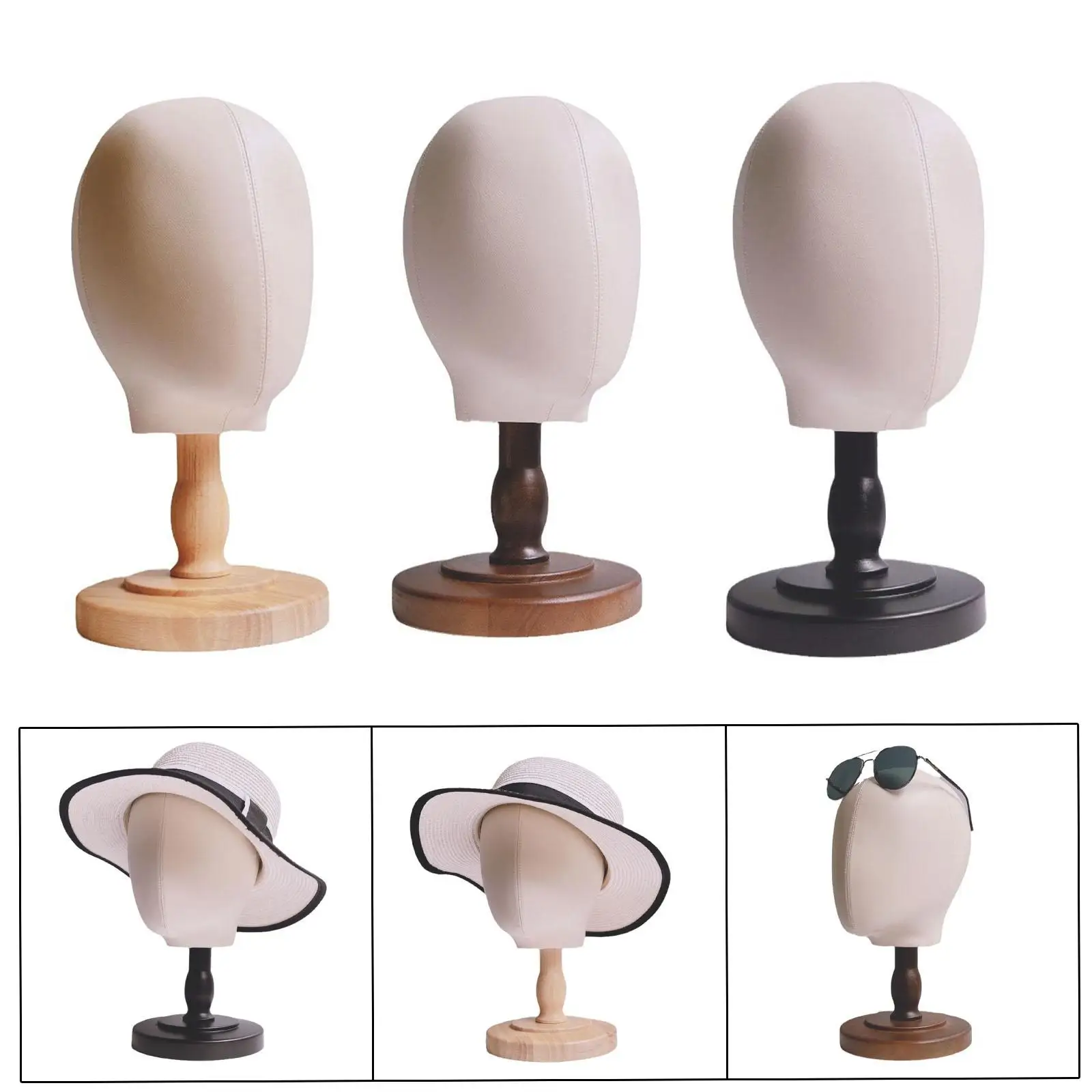 Hat Display Head Mannequin Head Model with Base, Hairpiece Display Model for Scarves Headset Headphones