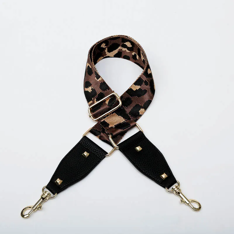 Adjustable Leopard Print Fabric Bag Straps Belt Women Crossbody Bag Replace Handle 5cm Adjustable Bag Accessories Belt