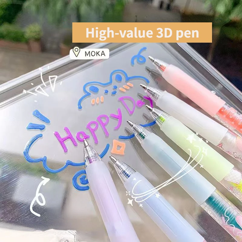 12 Colors 3d Three-dimensional Jelly Pen Phone Case  DIY Handbook Pen Color Markers Gift for Kids