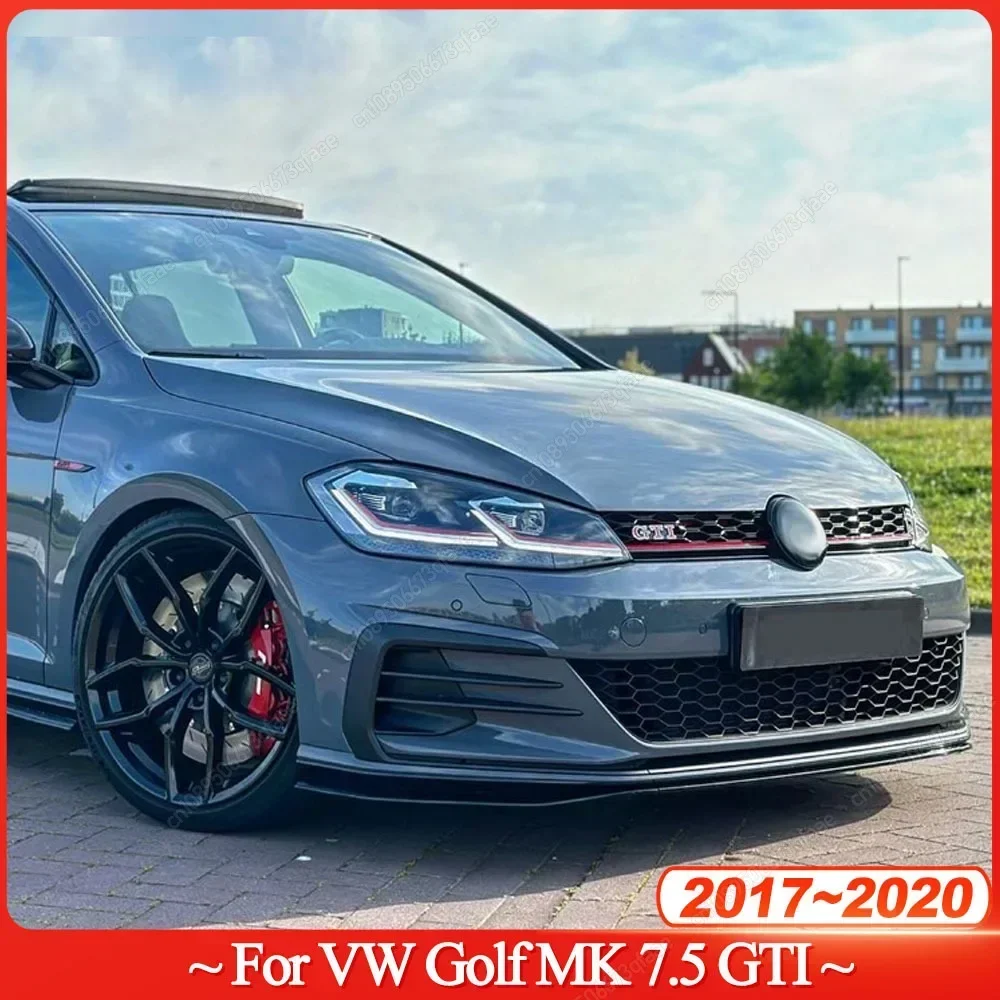 Gloss Black TCR Front Bumper Splitter Lip Cover Guard For VW Volkswagen Golf 7.5 MK 7.5 GTI 2017 2018 2019 2020 Bodykits Tuning