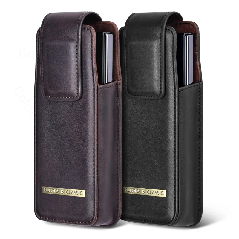 

Phone Cover Case For ZTE Nubia Fold 5G Leather Phone Pouch For ZTE nubia Fold A502ZT Magnetic Capa Holster Phone Waist Bag Cases