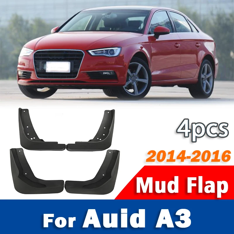 

2014 2015 2016 для Audi A3: Комплект брызговиков (4 шт.) для передних и задних колес, аксессуары для автомобиля