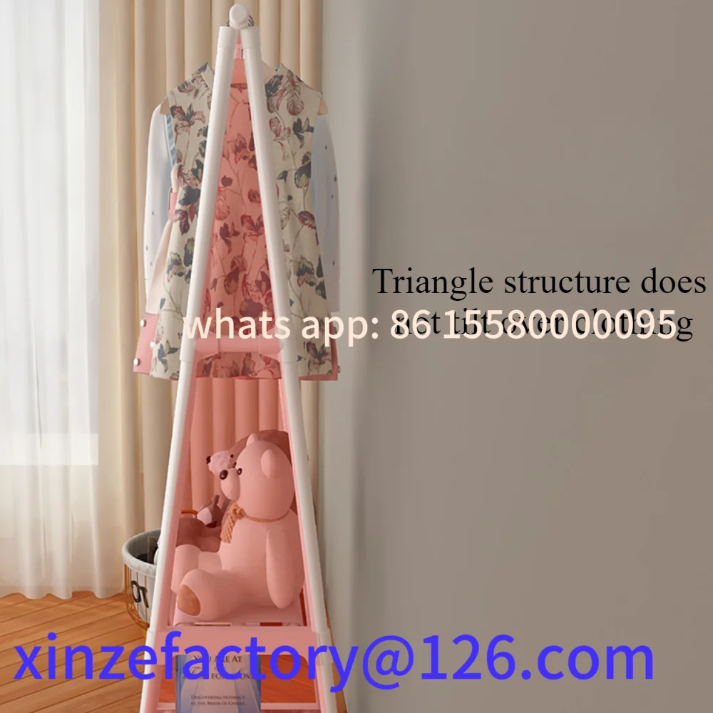 Perchero personalizable, perchero móvil triangular para ropa, soporte de suelo