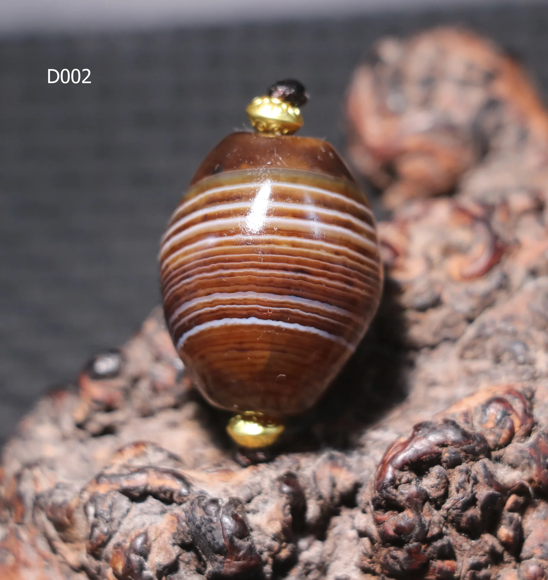 Magic Power Energy Tibetan Old Agate Full Natural Silkworm Lines Olive Shape dZi Bead Amulet  UPD211026A2 Timestown Sauces