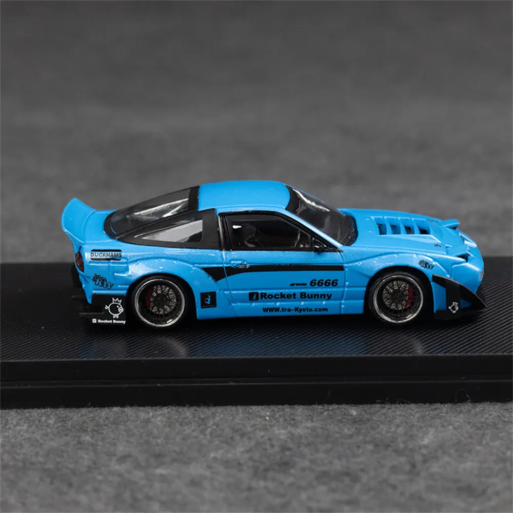 مايكرو توربو MT 1:64 180SX صاروخ الأرنب الأزرق اللون دييكاست نموذج سيارة