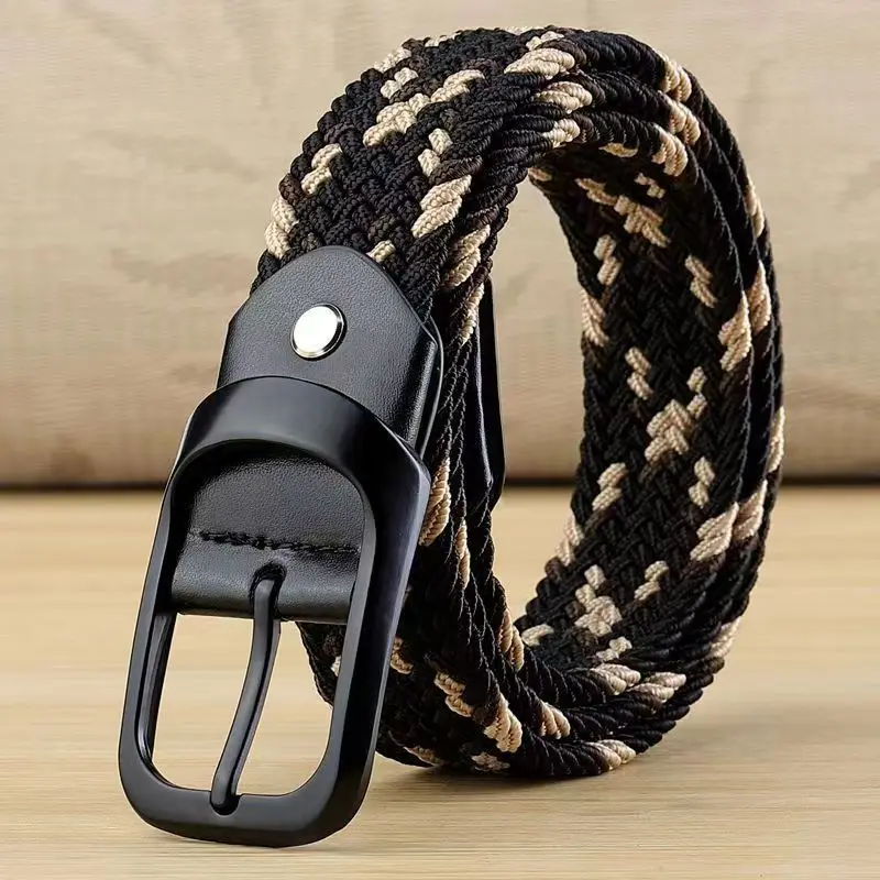 33 estilos 3,5 cm cinturón de lona elástico sin agujeros para hombres mujeres Universal coreano versátil estudiante moda cinturón elasticidad