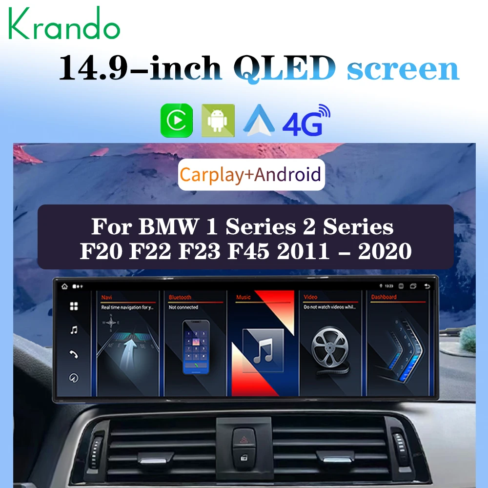 Krando 14.9'' Car Android Autoradio For BMW 1 Series 2 Series F20 F22 F23 F45 2011 - 2020 Wireless Carplay 4G Wifi GPS Head Unit