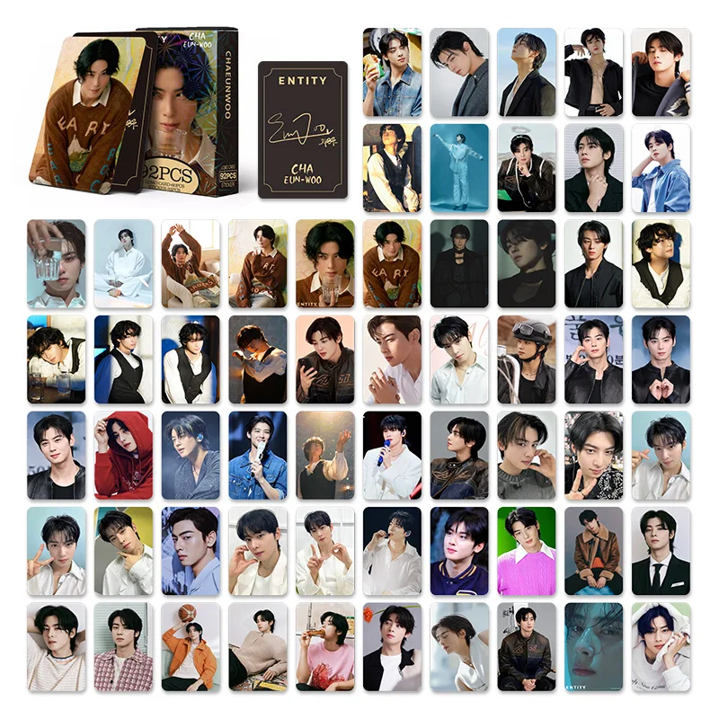 60 + 32 unids/set ChaEunWoo LOMO tarjeta fotográfica de doble cara South kKrean Star Fan colección libro de tarjetas