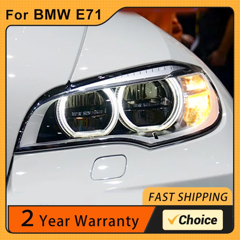 Car Styling Head Lamp for BMW X6 Headlights 2007-2013 E71 LED Headlight Projector AngelEye DRL Signal Automotive Accessories