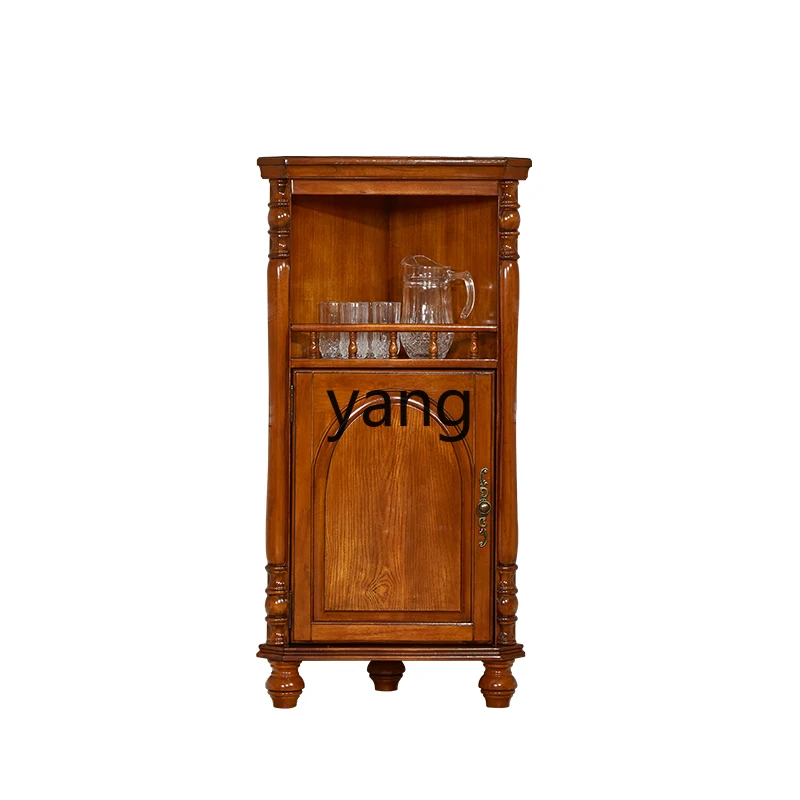 

TGF solid wood corner cabinet corner wine cabinet triangle storage cabinet living room corner shelf