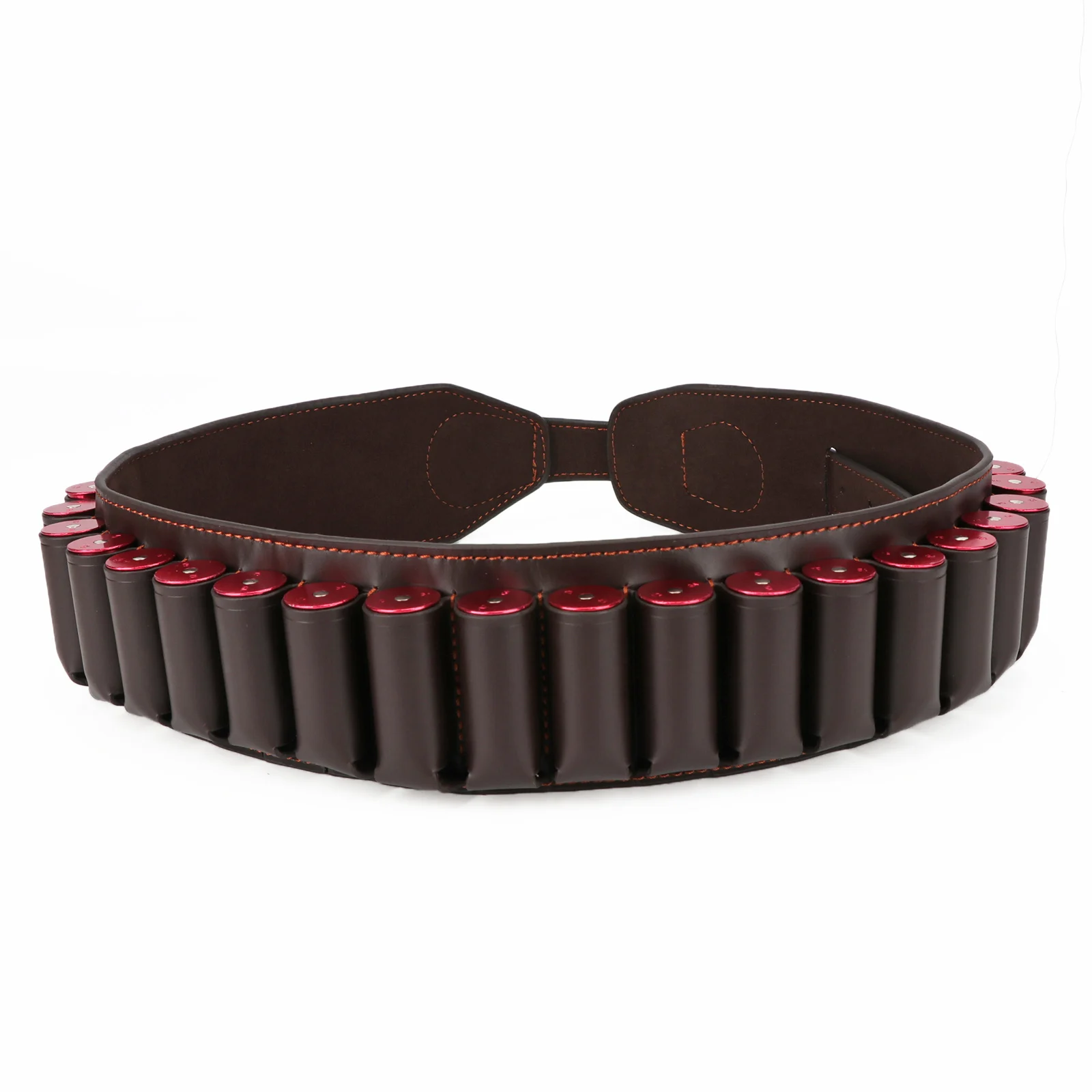 Tourbon 12 Gauge Cartridge Belt Brown Genuine Leather Ammo Holder Carrier for Shooting Bandolier Hunting Gun Accessories