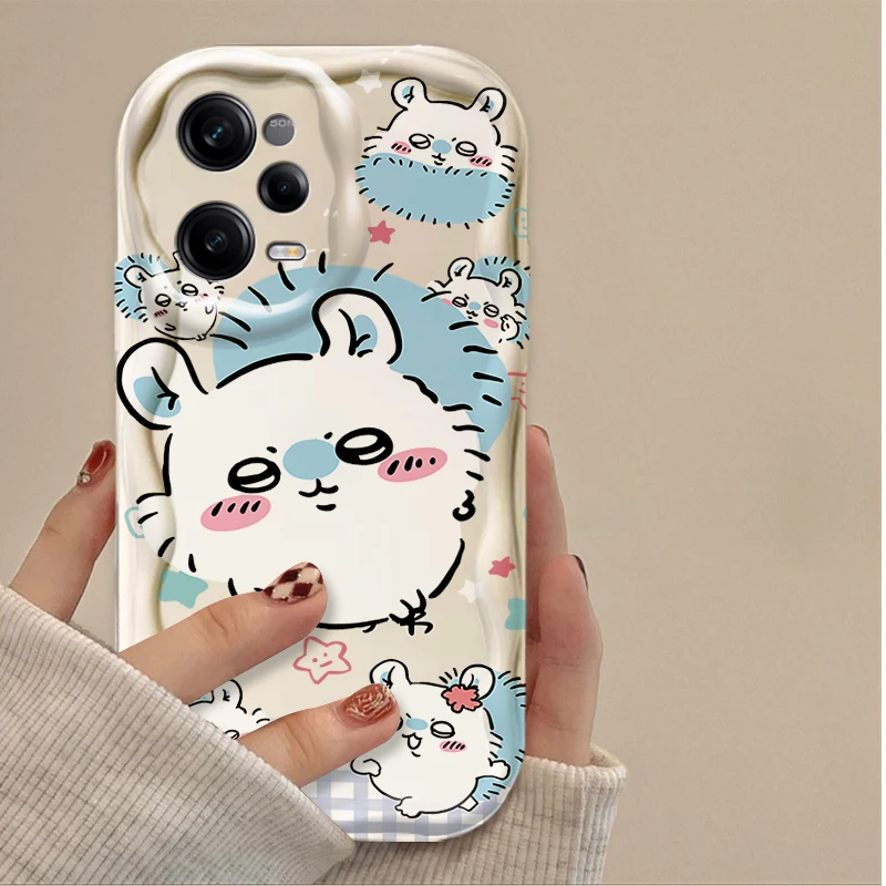 Capa ondulada fofa de desenho animado c-chiikawas para xiaomi redmi note 14 13 12 11 10 9 pro plus 14s 12s 11s 10s 9s redmi 14c 14r 13c 12 4g 5g