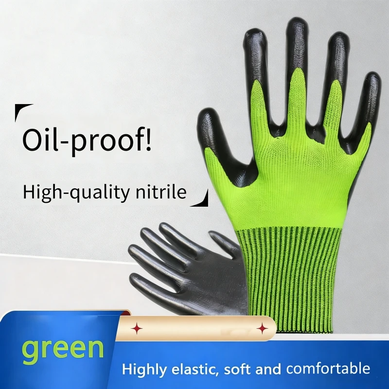 20 قطعة قفازات العمل المغلفة بالنتريل الثقيلة سلس متماسكة قفازات أمان للرجال البناء الصناعي البستنة قفازات العمل