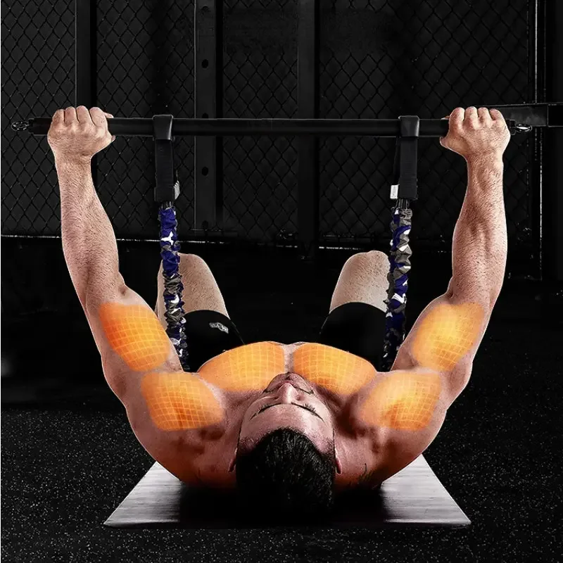 yj Banco de prensa, taburete con banda elástica, mancuernas, entrenamiento muscular del pecho, equipo de formación rápida, silla con barra de tensión