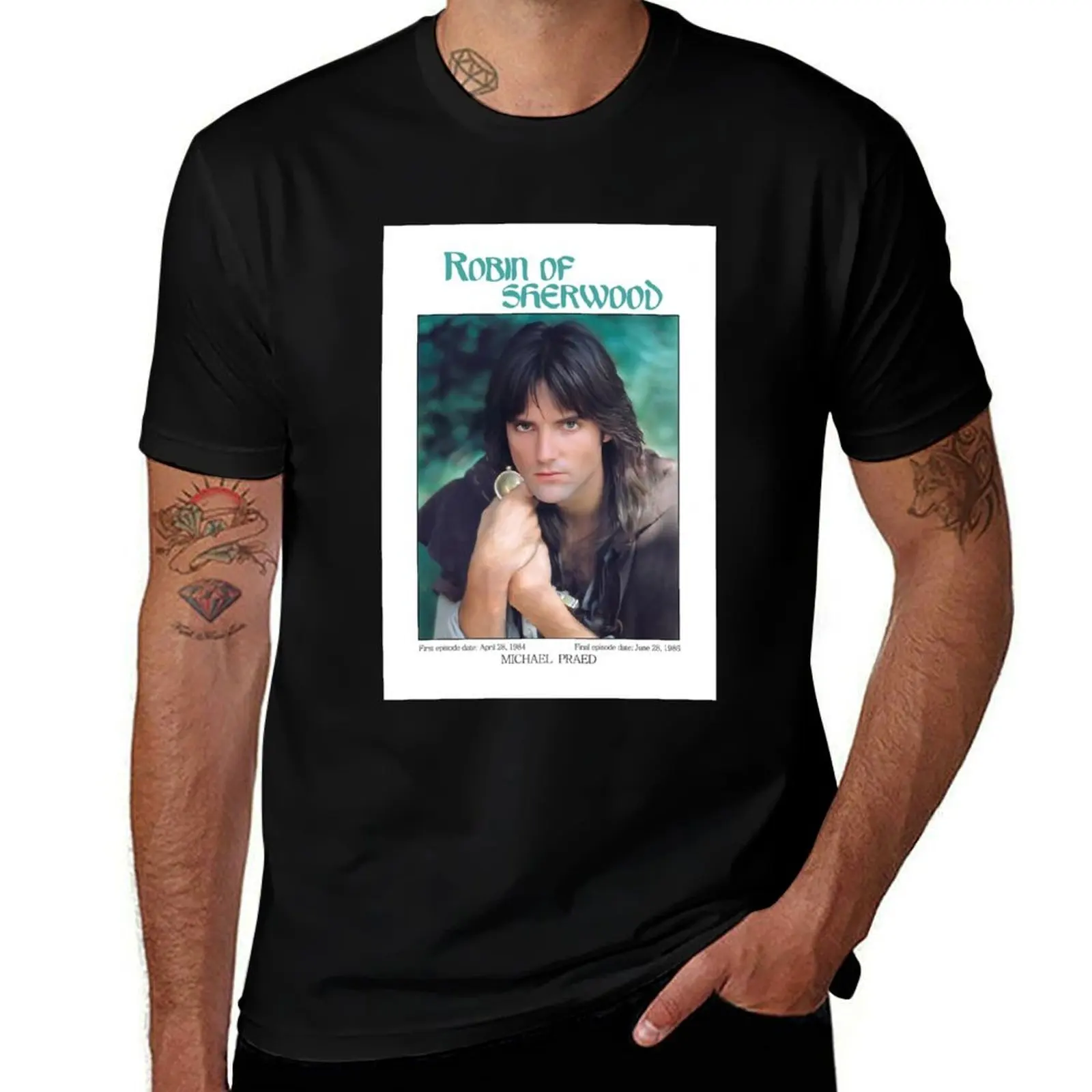 Robin of Sherwood Michael Praed T-Shirt Plus Size Basic Short Sleeve Top
