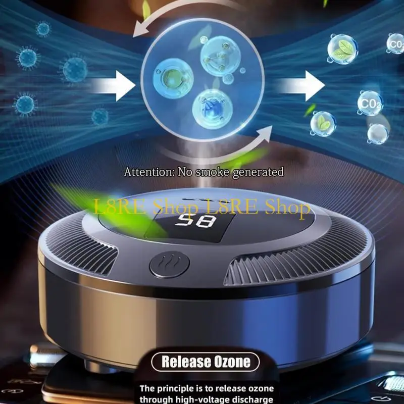 L8RE Small Car Air Purifier Quiet Operations Quiet Filter Air Cleaner Effective Removers Suitable for Car Bedrooms and Office