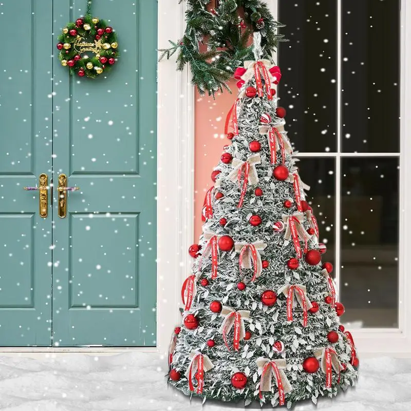 150CM Foldable Christmas Tree without Decorative Lights PVC Material Pop Up Xmas Tree for Party Dining Rooms Christmas gifts