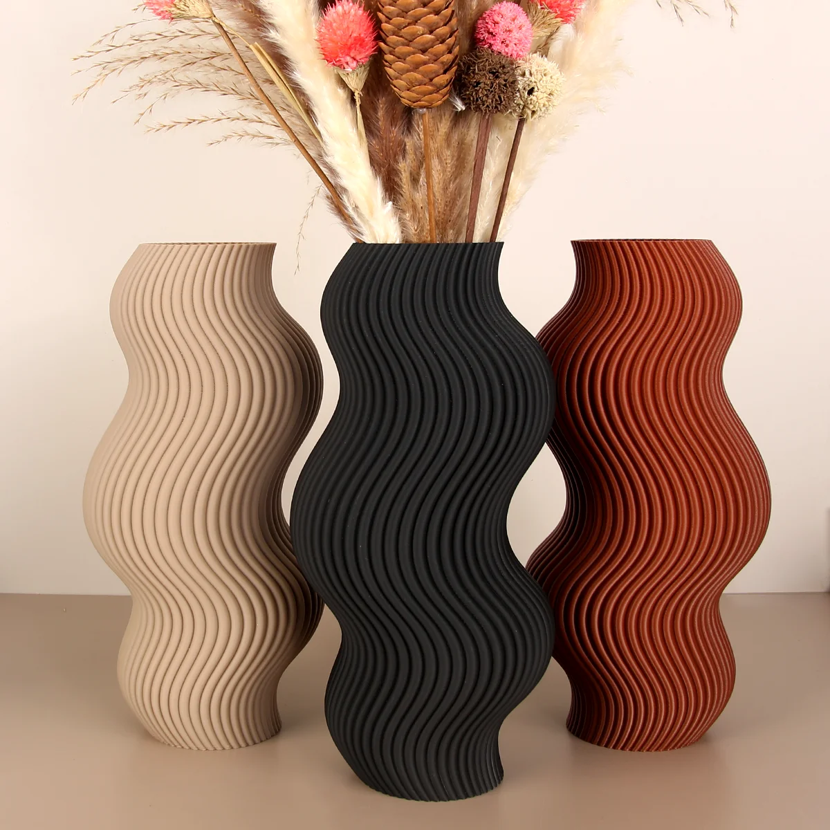 مزهرية سيراميك غير منتظمة من الشمال ، فن تجريدي ، زخرفة زجاجة زهور ، ترتيب زهور منزلي ، ديكور سطح المكتب للخزانة #3