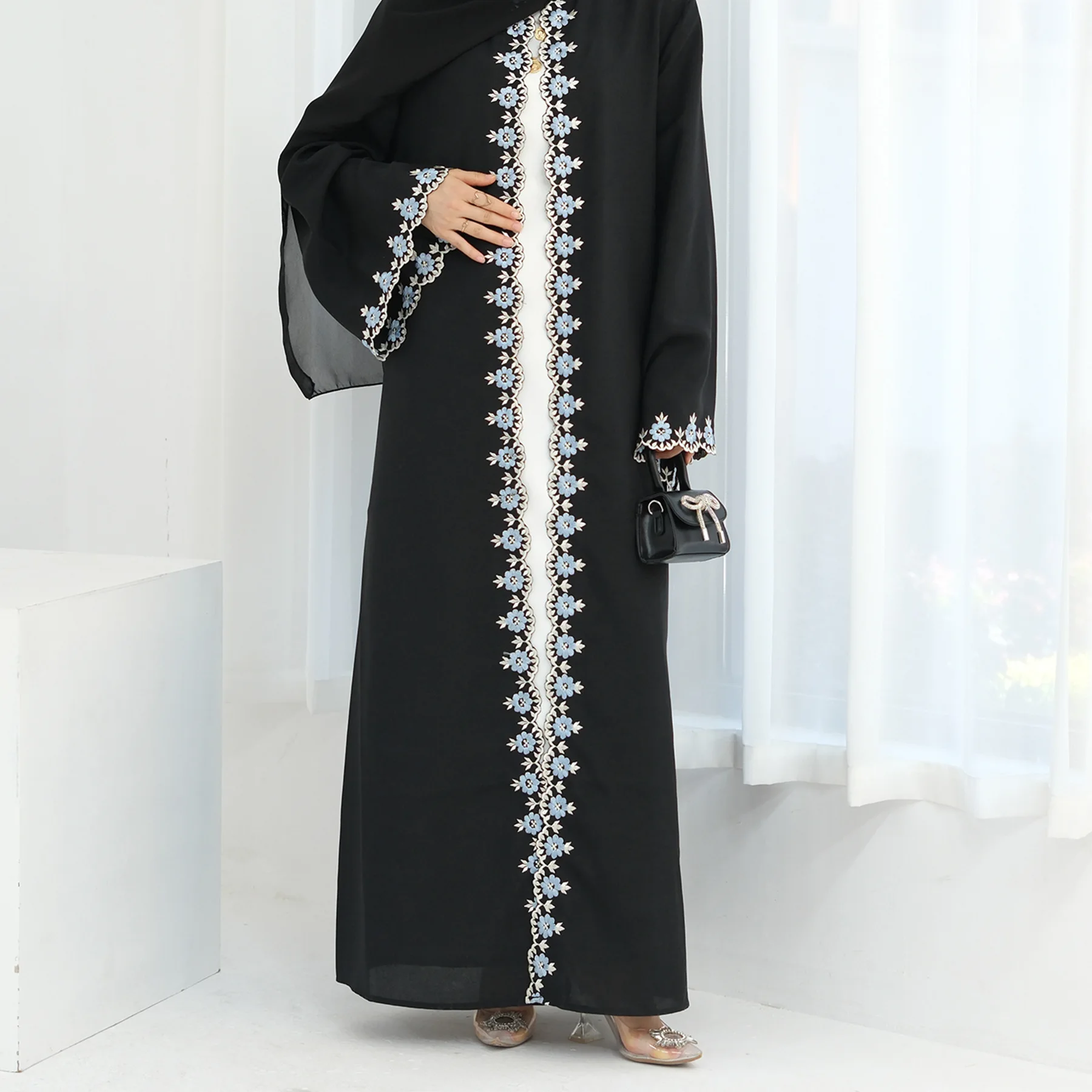 Ramadan Eid Muslim Women Party Open Abaya Embroidery Dresses Morocco Dubai Vestidos Arab Cardigan Robe Kaftan Islam Jalabiya