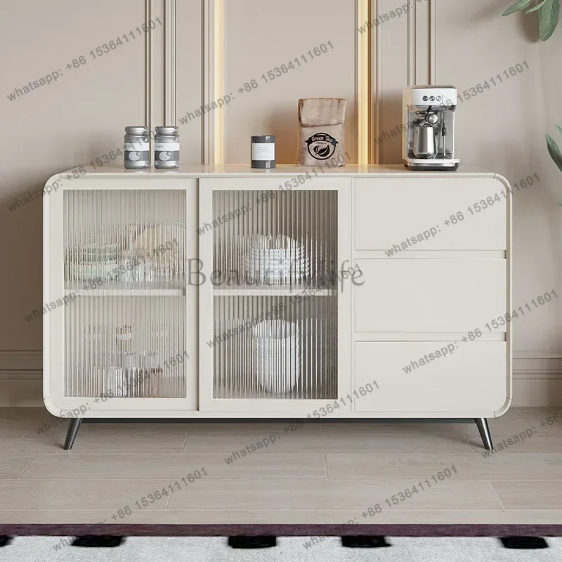 

Solid wood dining side cabinet integrated against the wall, entrance locker, living room storage, light luxury, storage cabinet