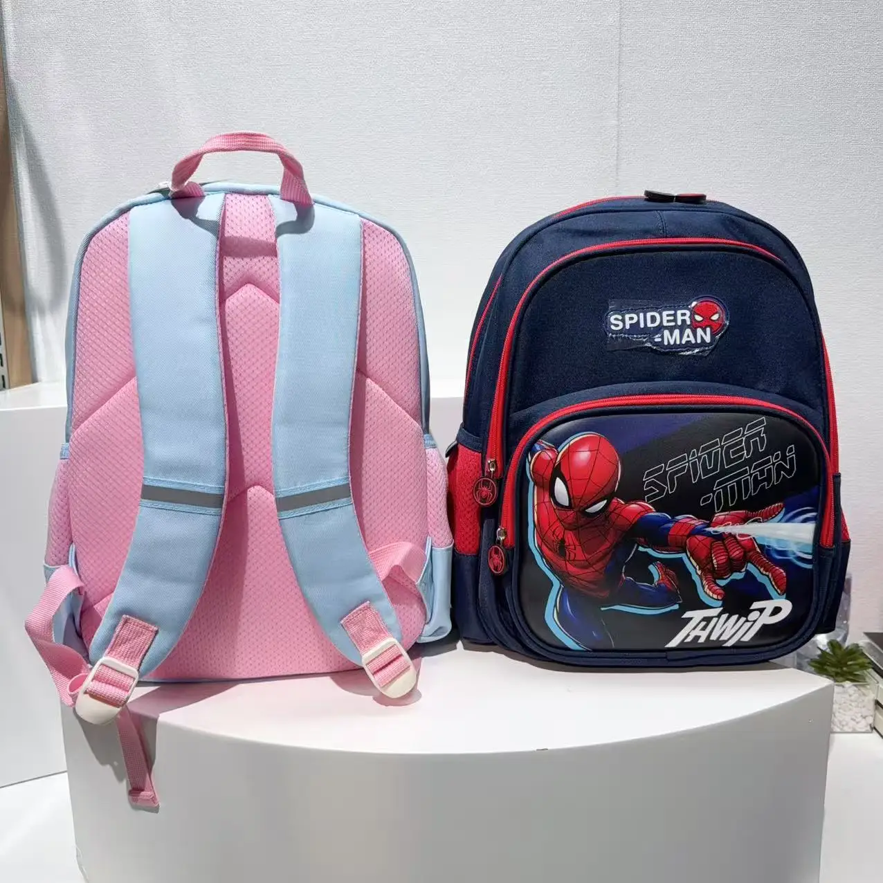 Disney New Boy Girl School Bag Spider Man Grade 1-3 Primary Student Shoulder Orthopedic Backpack Large Capacity Light Mochilas
