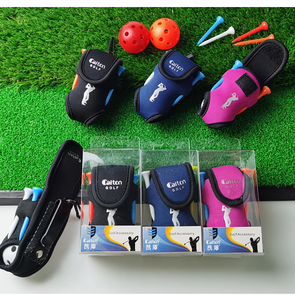 Il marsupio per Mini palline da Golf può contenere 2 palline, custodia per palline di stoffa per immersioni a 4 Tee, accessori per fibbia a gancio