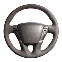 Car Braid Steering Wheel Cover For Nissan Teana Murano Z51 Elgrand Quest 2011 Perforated Microfiber Leather w/ Needles & Threads