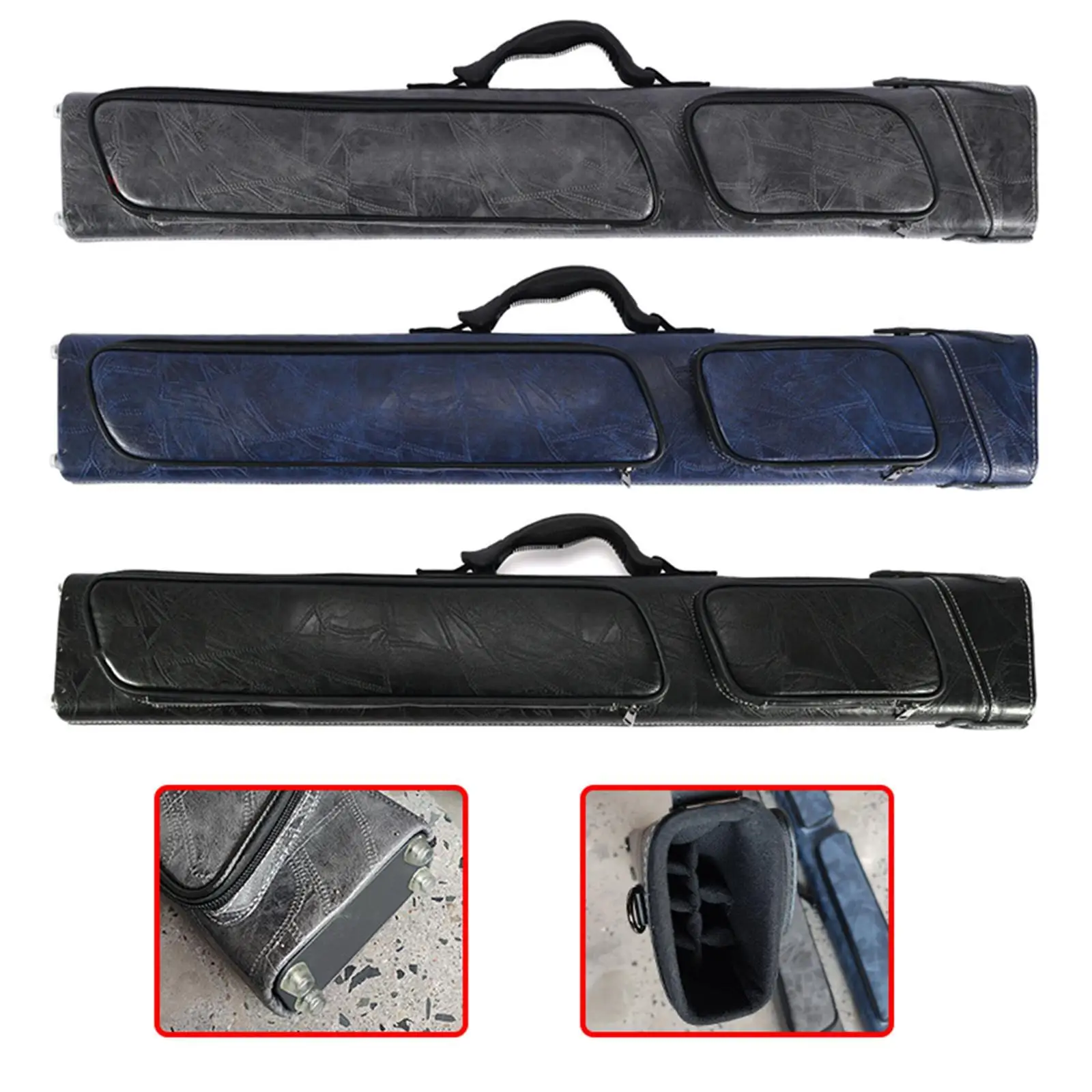 Poolkeu Case Poolkeus Protector 1/2 Jointed Cue Case Container Organizer Slijtvast PU Lederen Draagtas Opbergtas