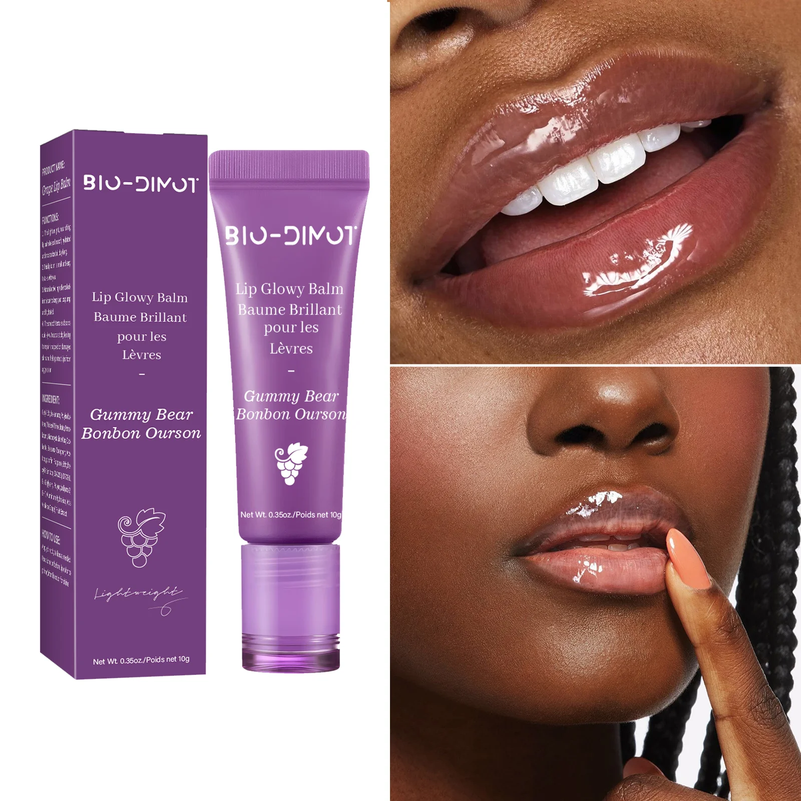 1 pezzo idratante riducendo le linee delle labbra liquido nutriente idratare, lucido, leggero, idratare e tinta con burro di karitè