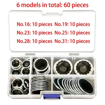 อะไหล่60ชิ้น/เซ็ตปะเก็นแผ่นระบบปรับอากาศรถยนต์, อะไหล่คอมเพรสเซอร์วาล์วขยายท่อ