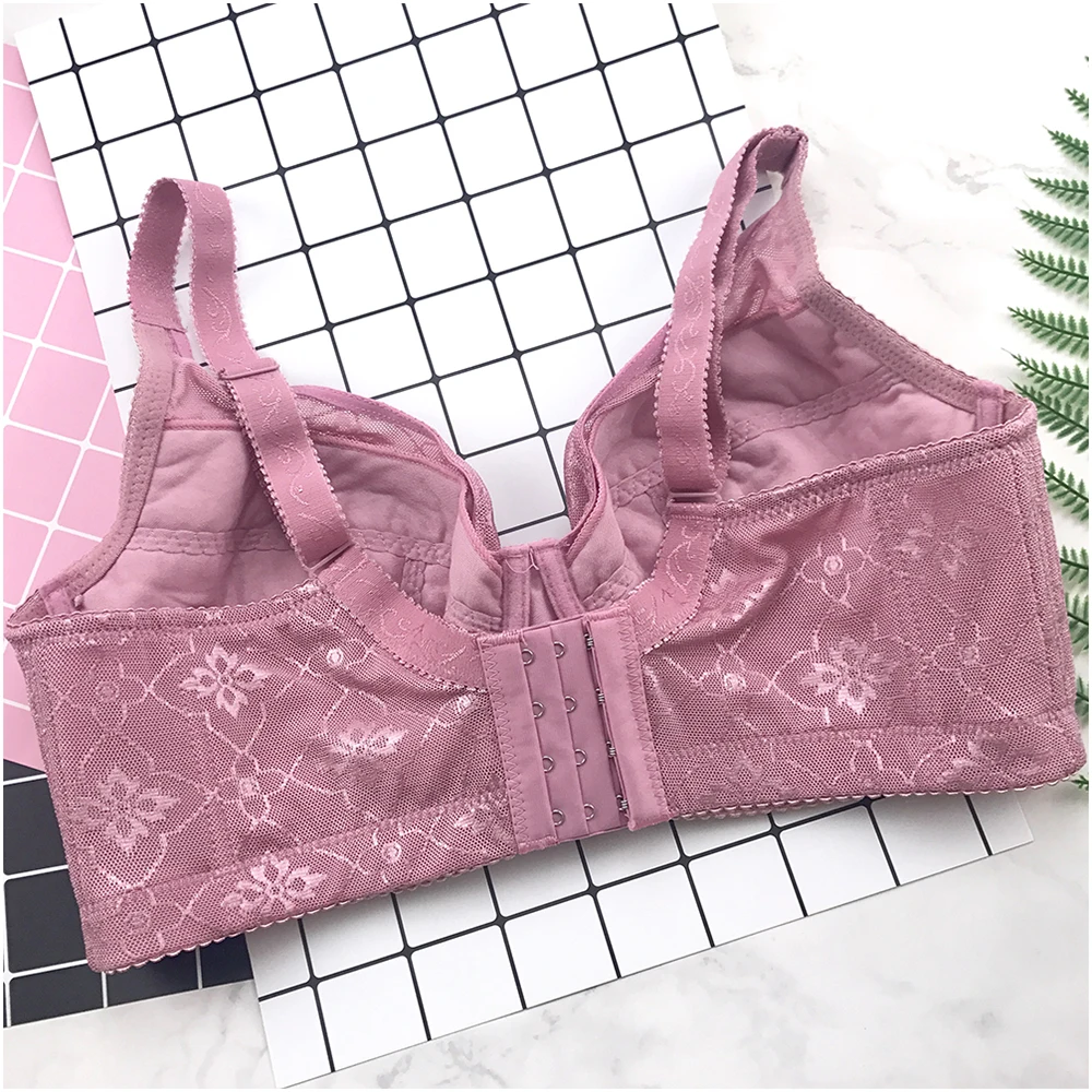 Top Women Bra Cup C D E F G Full Coverage Lace Huge Support Minimizer Push Up Lingerie Cotton Sexy Underwire Plus Size 38-54 52