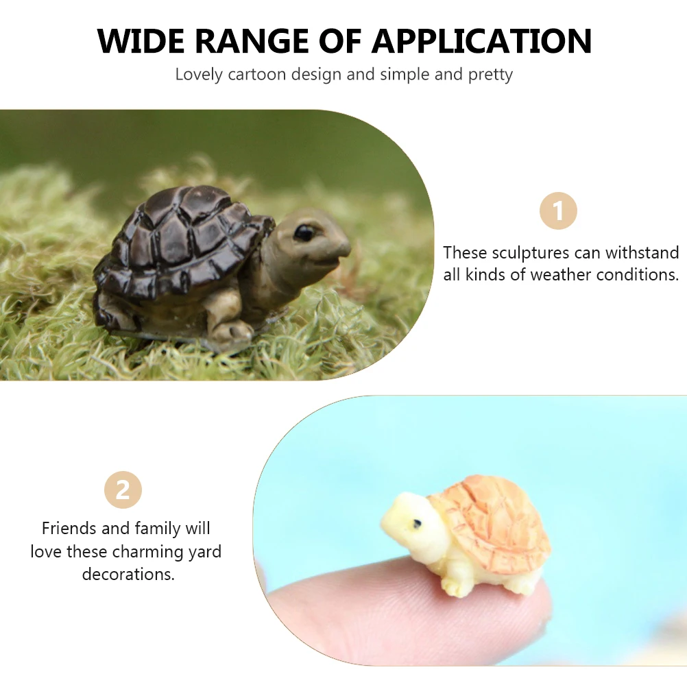 

10pcs Resin Succulent Decor Cartoon Turtle Home Garden Aquarium Tabletop Ornament Resin Ornaments Multicolor Handmade