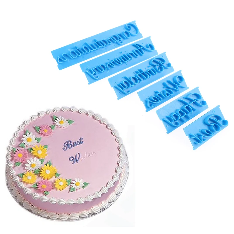 1 Set Cake Baking Molds Letter Cookie Press Stamp Fondant Mould Cake Decoration