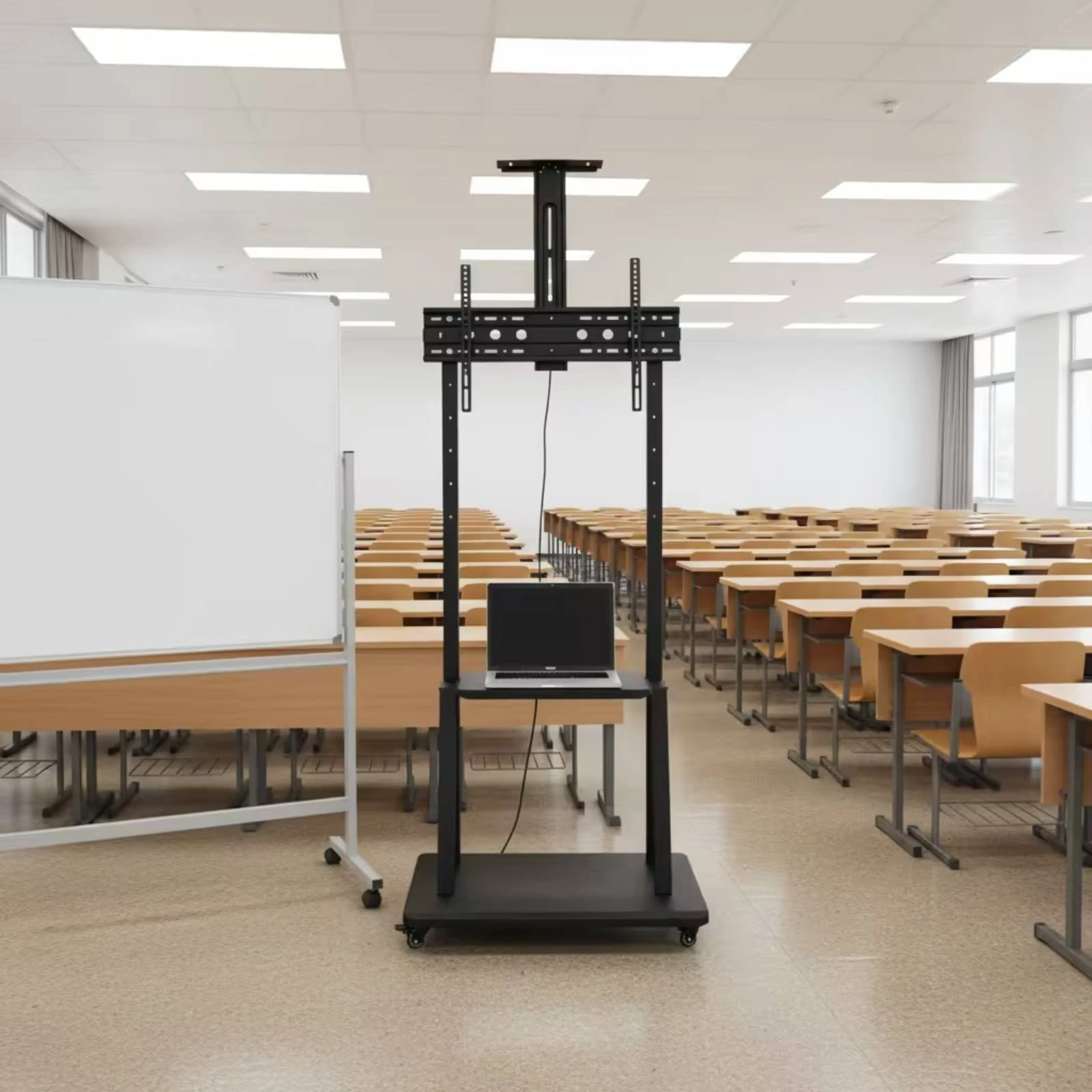 Mobile TV Cart Portable Mobile TV Stand Universal Stylish for Presenters, Conference Rooms, Classrooms