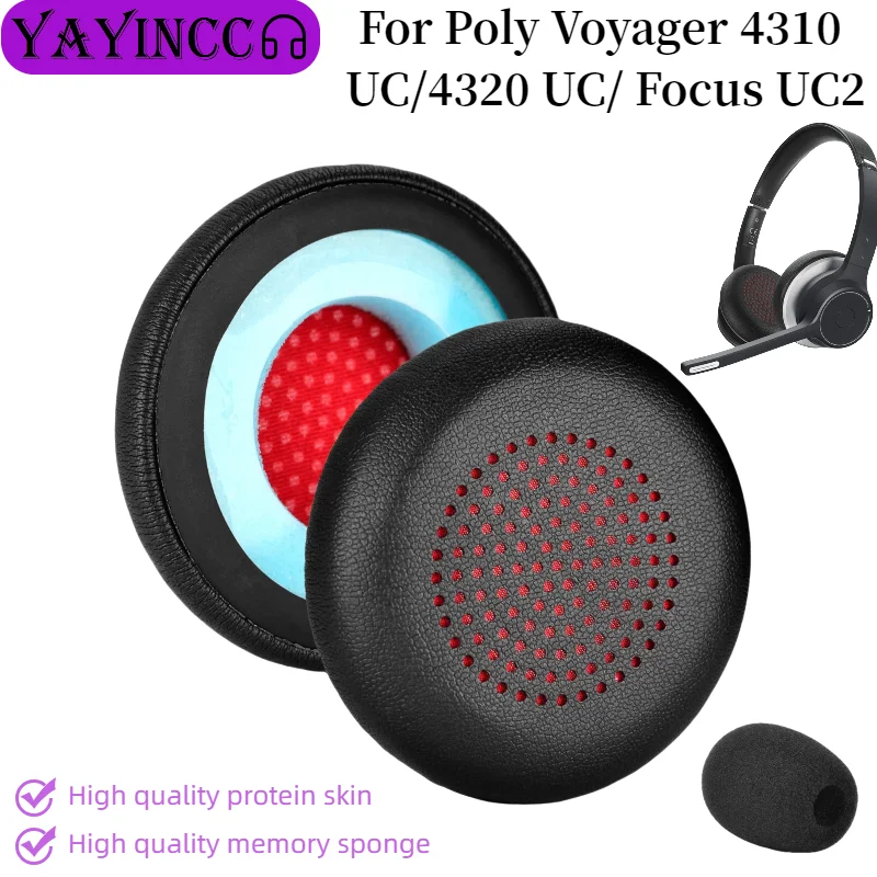 

YAYINCC Replacement Ear Pads Cushions Earpads Earmuffs Repair Parts For Poly Voyager 4310 UC/4320 UC/ Focus UC2 Gaming Headset