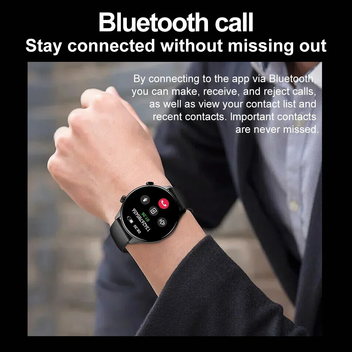 ساعة ذكية KPEP مقاس 1.75 بوصة AMOLED HR/SpO2/مراقبة صحة النوم اتصال لاسلكي IP68 جهاز تعقب للياقة البدنية الرياضي المتعدد للرجال والنساء