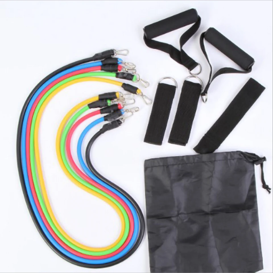 11 Piece Multifunctional Latex Resistance Bands Set