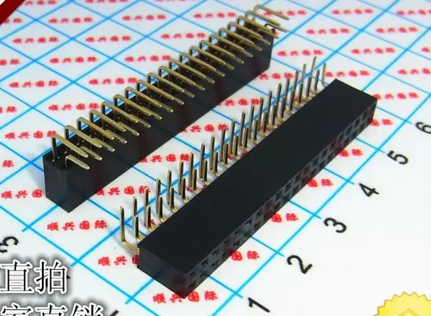10 szt. 2x20Pin dwurzędowy trzpień żeński nagłówek kątowy 2x20PIN 2.54MM złącze pinowe pasek 2x20p
