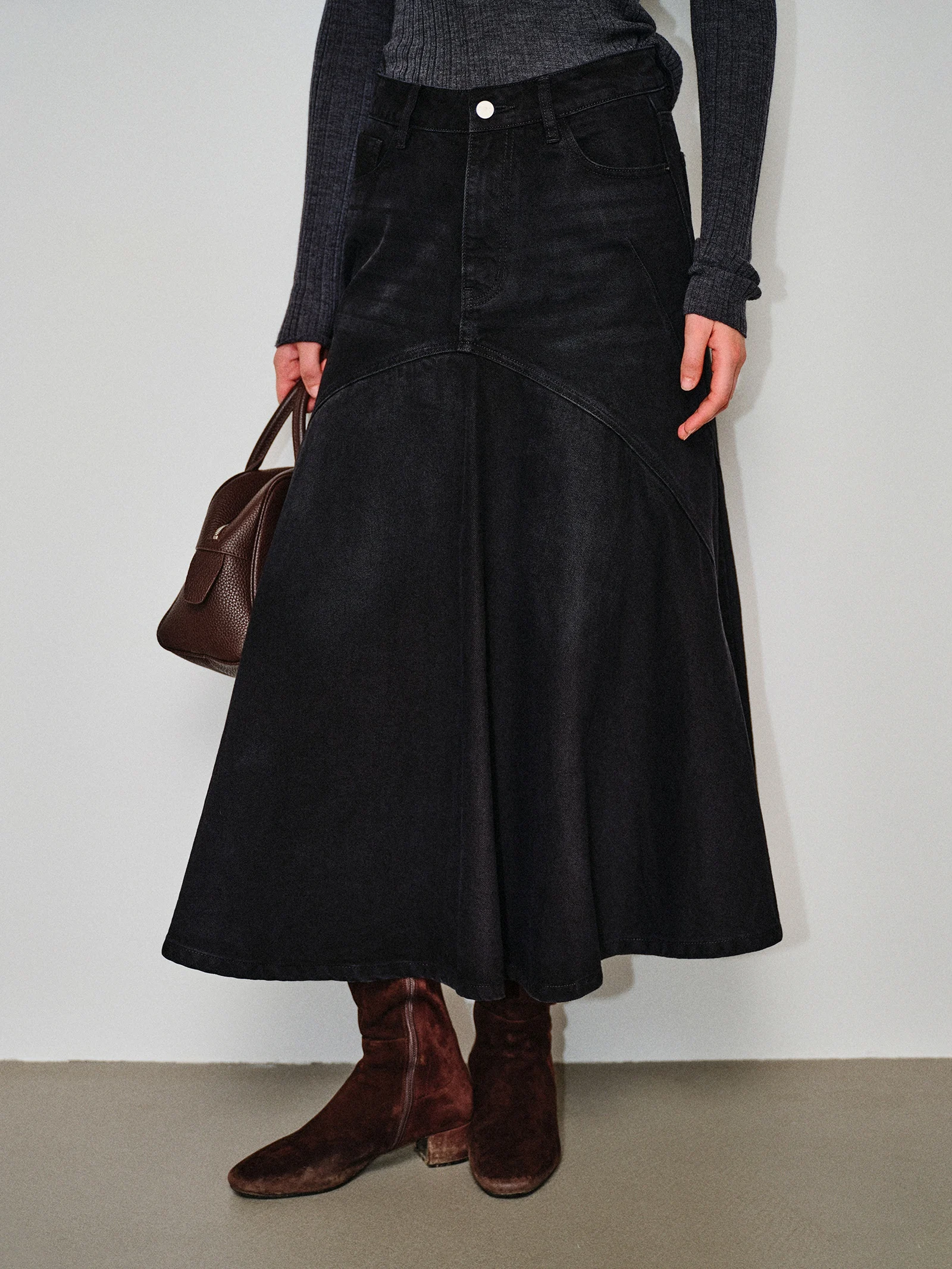 

Хлопковая джинсовая юбка-рыбка с кружевным подолом, мягкая, облегающая, устойчивая к деформации, для повседневного использования, А-силуэт