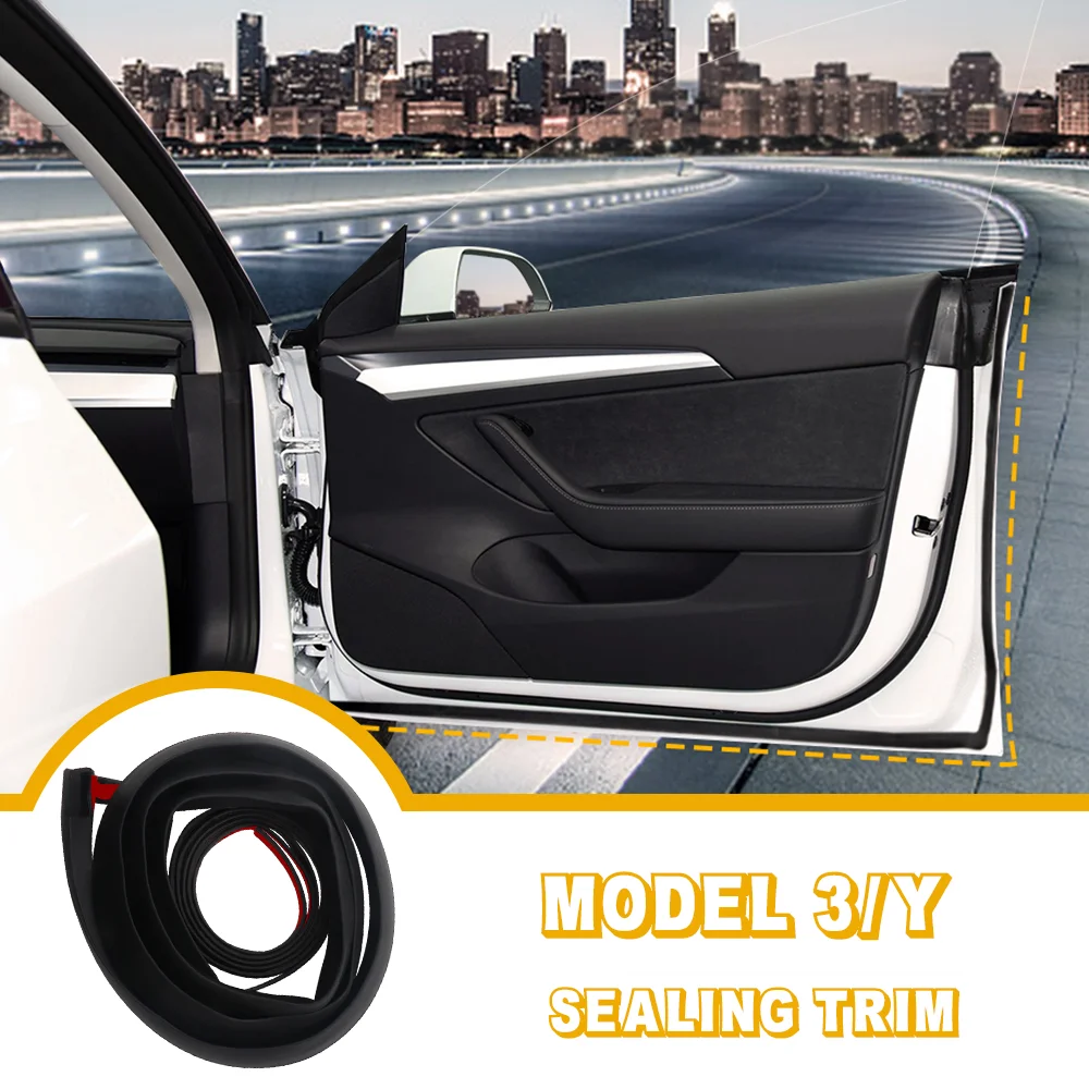 For Tesla Model 3 Y 2017-2023 Rubber Door Seal Strip Kit Hood Trunk Sunroof Weatherstrip Soundproof Dustproof Car Accessories