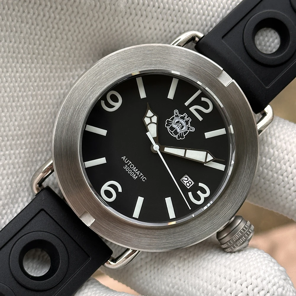 Steeldive 2025 Horloge SD1912 Oversize 47 MM Geborstelde Kast met Draaibare Bezel Saffierglas Automatisch 3000M Waterdicht Horloge Heren